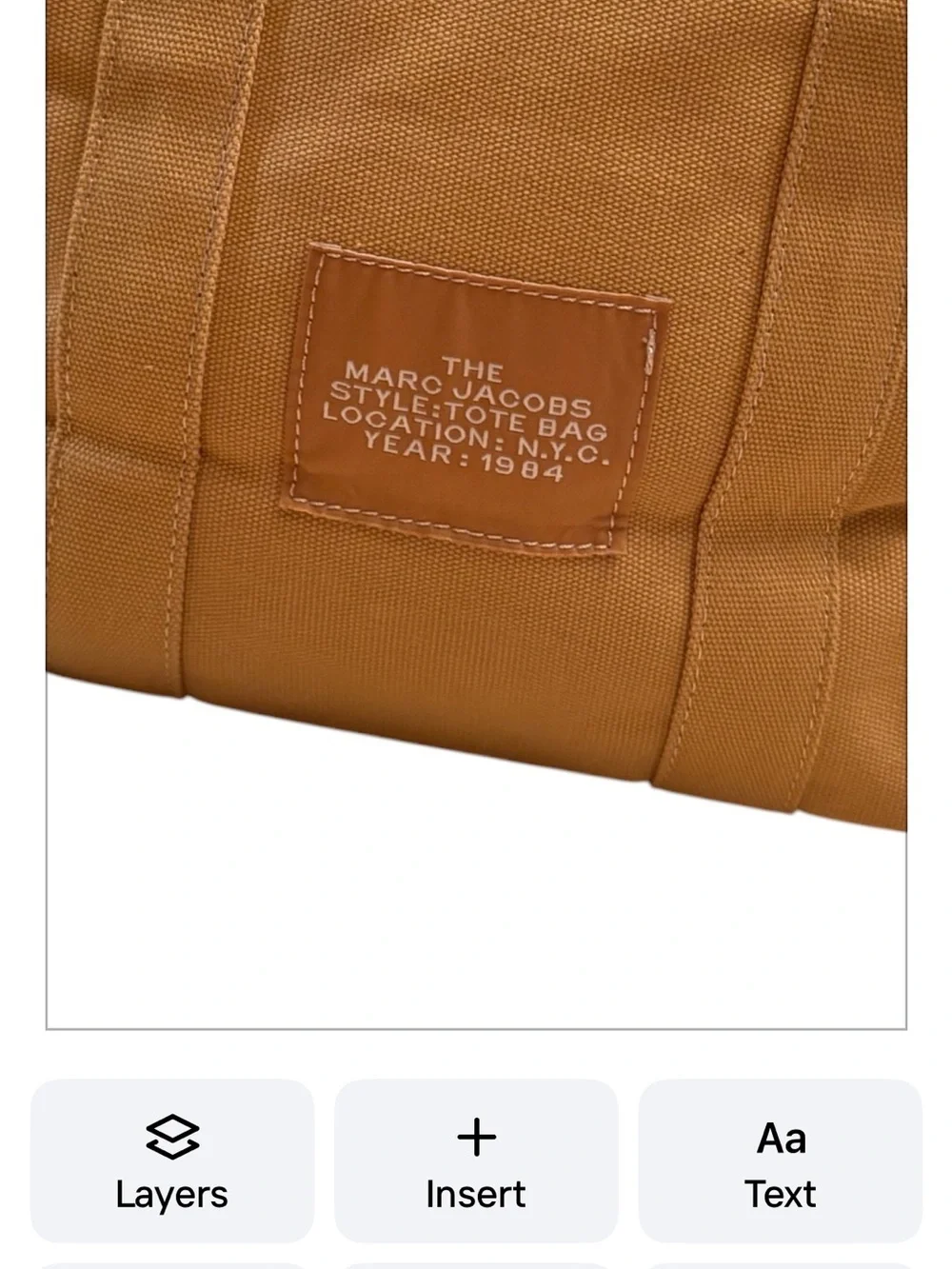 Marc Jacobs The Jacquard Tote Bag in the color Camel.